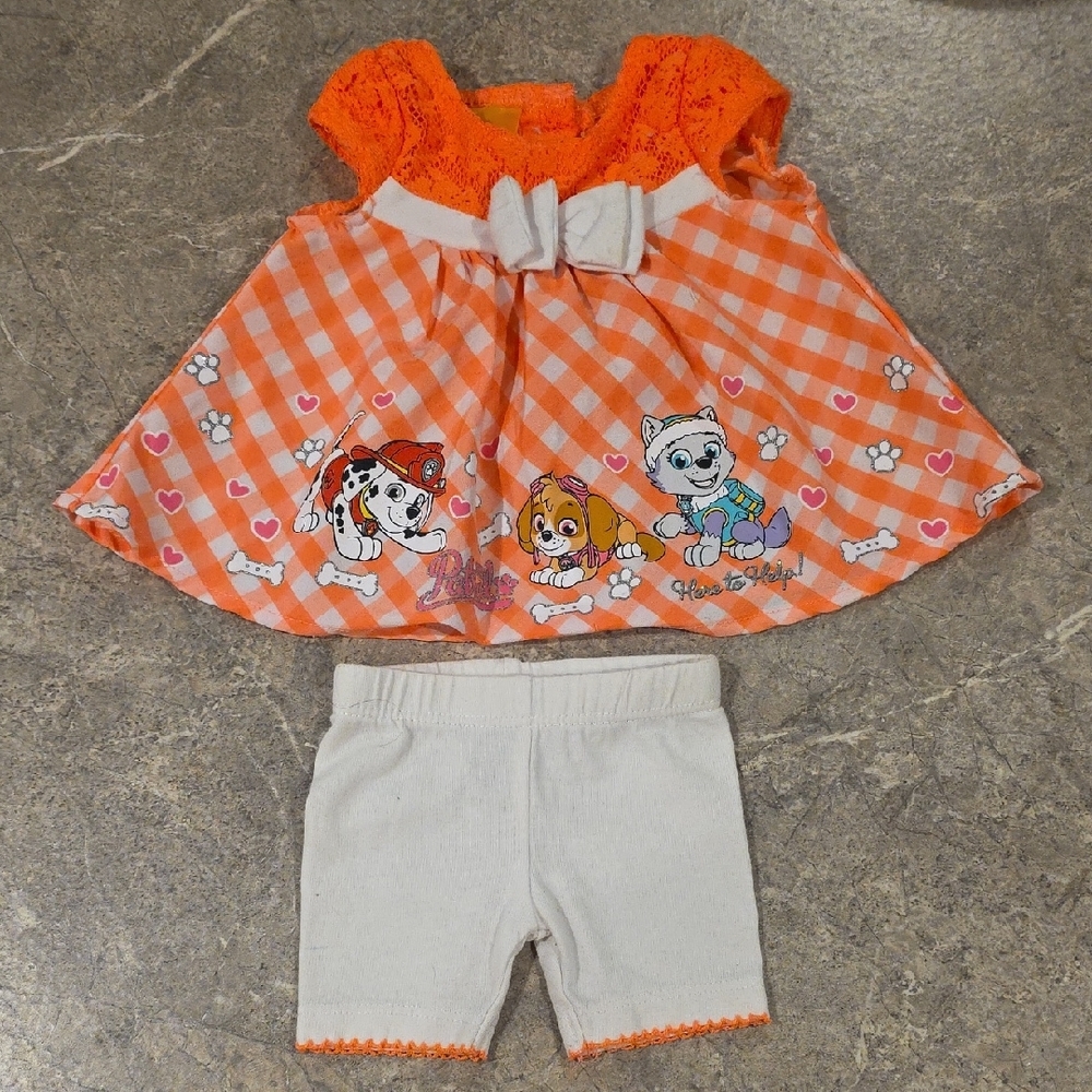 (J59) Nickelodeon Orange and White Kids Matching Set Sz NB